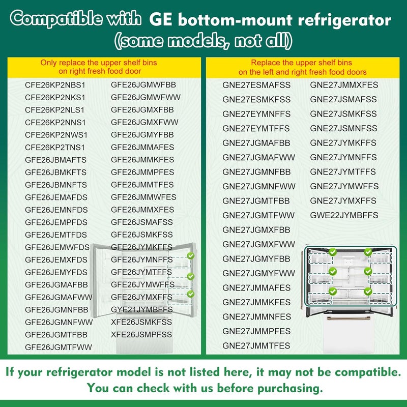 Garsoo WR71X38307, WR71X30144 Door Shelf Bin Compatible with ge refrigerators (some models): GFE26JYMNFFS, GNE27JYMNFFS, GNE27JYMWFFS etc, Door Shelf Replacement: 4975750, AP7186356, EAP16729788, PS16729788 - Image 5